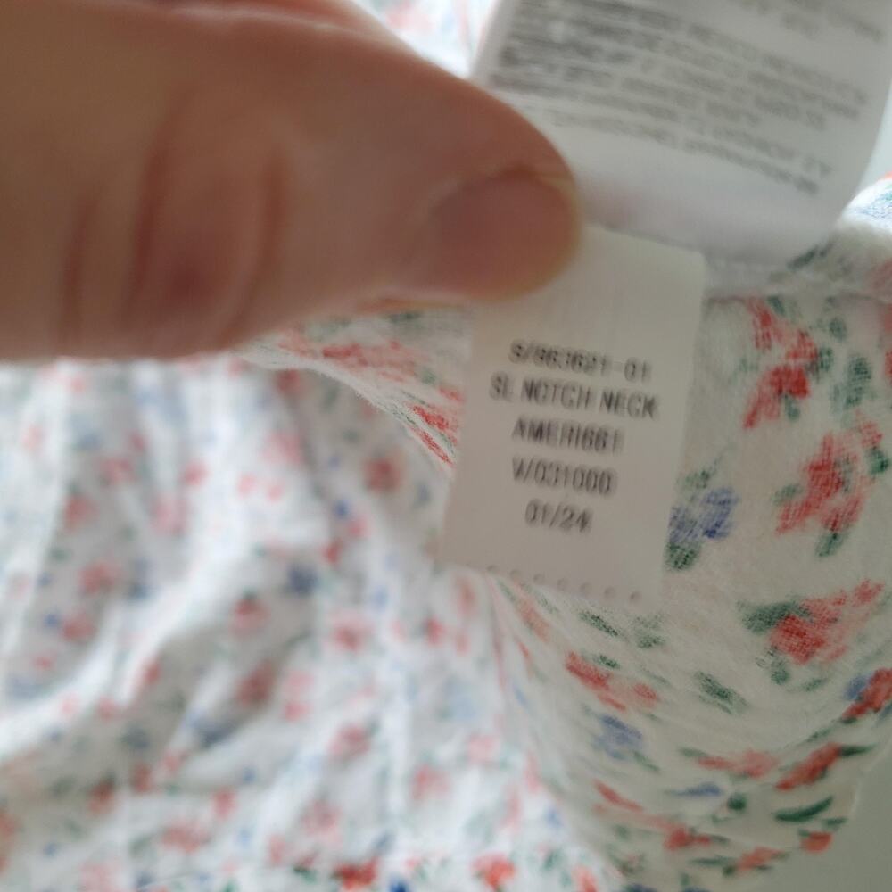 Old Navy Dress Womens M White Floral Linen Smocked Maxi Sundress Summer - Picture 10 of 11